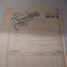 Facturas antiguas: BILBAO - 1903 ANTIGUA FACTURA FABRICA DE ALAMBRES SOCIEDAD ANÓNIMA SANTA AGUEDA - 28X23 CM. 
