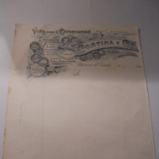 Facturas antiguas: VILLAFRANCA DEL PANADÉS 1903 - ANTIGUA FACTURA CORTINA Y CIA . VINS POUR L'EXPORTATION , MARQUE DE R