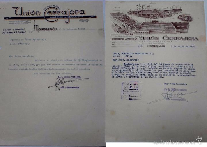 Old Invoices: UNION CERRAJERA, MONDRAGON, ANTIGUAS FACTURAS.
