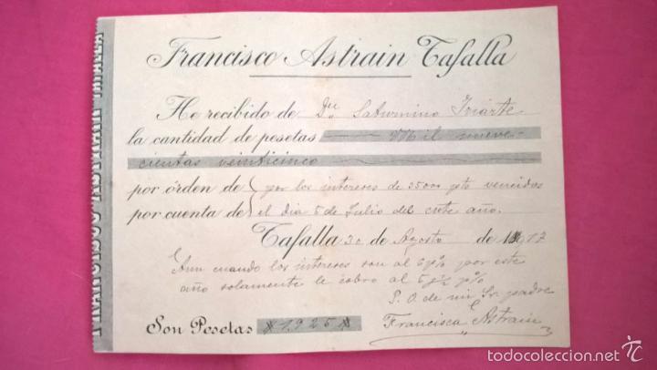 Facturas antiguas: Tafalla. Recib&iacute; de 1917 Francisco Astrain - Foto 1