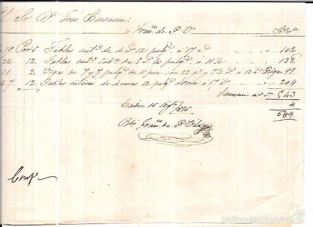 Alte Rechnungen: FACTURA. JOS&Eacute; BENSUNSAN. CADIZ, 1859.
