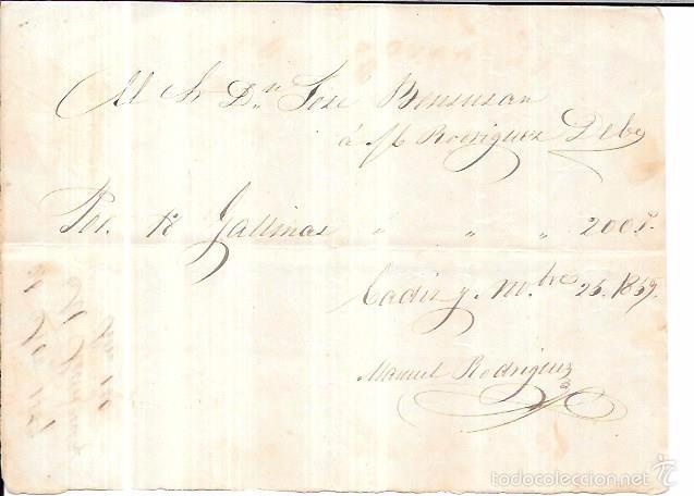 Alte Rechnungen: FACTURA. JOS&Eacute; BENSUNSAN. CADIZ, 1859.