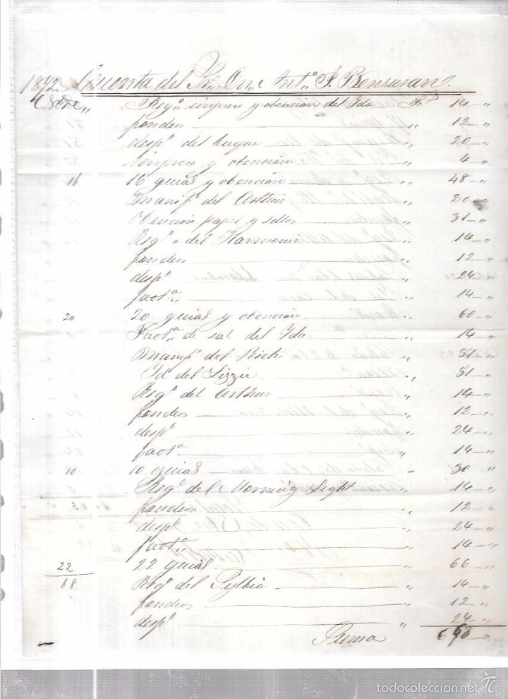 Factures anciennes: CADIZ. 1872. FACTURA MANUSCRITA DE MERCADER&Iacute;A.
