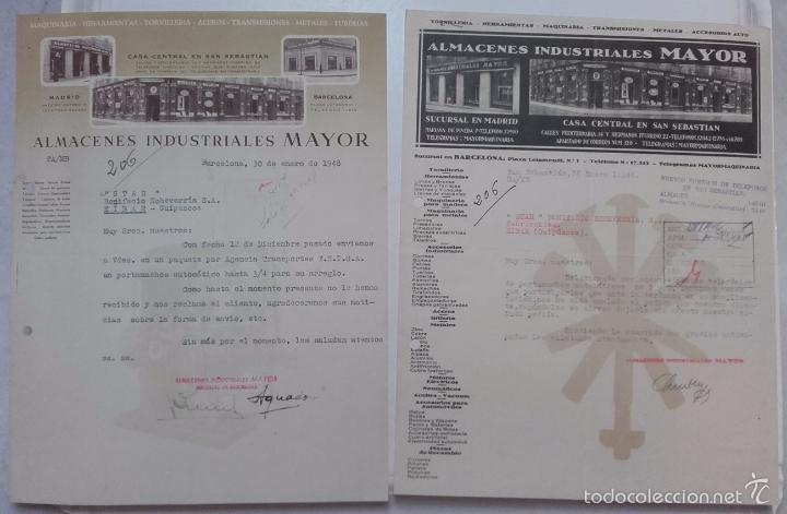Old Invoices: FACTURA ALMACENES INDUSTRIALES MAYOR, SAN SEBASTIAN, GUIPUZCOA, 1948.