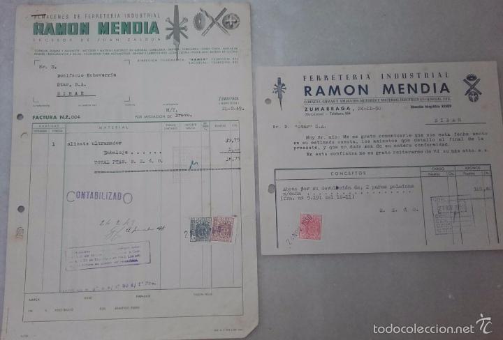 Old Invoices: RAMON MENDIA, ZUMARRAGA, GUIPUZCOA, FACTURA A&Ntilde;OS 40.