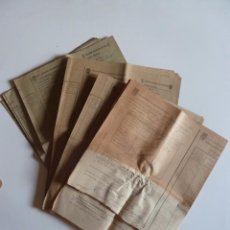 Facturas antiguas: 12 RECIBOS DE ENTREGA DE LIQUIDACIÓN DE LA CAJA NACIONAL DE SUBSIDIOS FAMILIARES. VALENCIA, 1942
