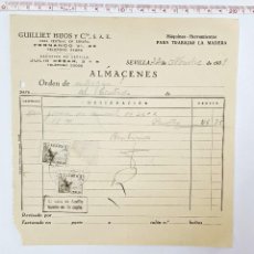 Facturas antiguas: ORDEN DE ENTREGA DE GUILLIET HIJOS Y CIA 1939. Lote 66136218