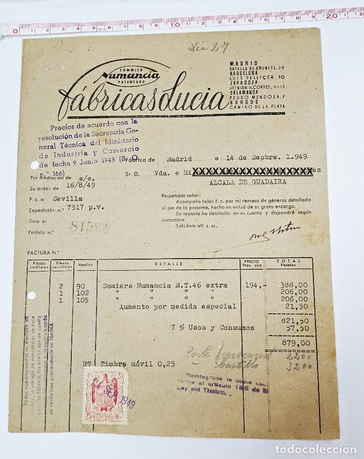 Facturas antiguas: Factura de compra en Fabricas Lucia 1949 - Foto 1