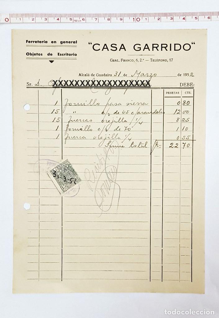Facturas antiguas: Factura de compra a Casa Garrido 1952 - Foto 1