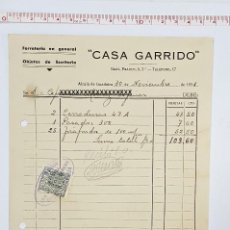 Facturas antiguas: FACTURA DE COMPRA A CASA GARRIDO 1951. Lote 66261030