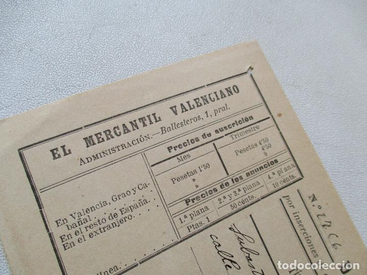 Facturas antiguas: ANTIGUA FACTURA DE: EL MERCANTIL VALENCIANO, POR INSERCIÓN DE ANUNCIO,-21 DE OCTUBRE DE 1914