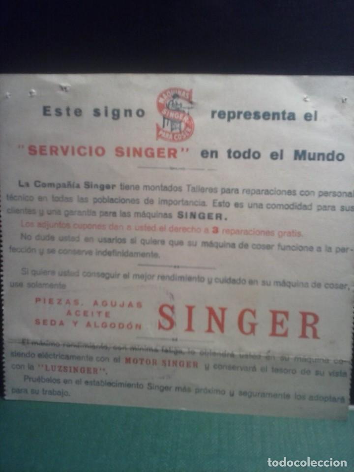 Facturas antiguas: MAQUINAS DE COSER SINGER - CENTELLES, 1927. - Foto 1