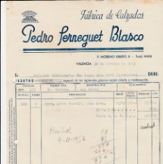 Facturas antiguas: FACTURA COMERCIAL DE CALZADOS PEDRO FERNEGUET BLASCO EN VALENCIA