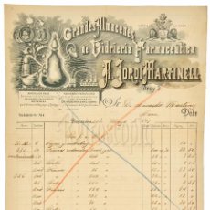 Facturas antiguas: FACTURA GRANDES ALMACENES DE VIDRIERIA FARMACEUTICA A. JORDI MARTINELL. (LUEGO SOLER) BARCELONA 1897. Lote 72677687