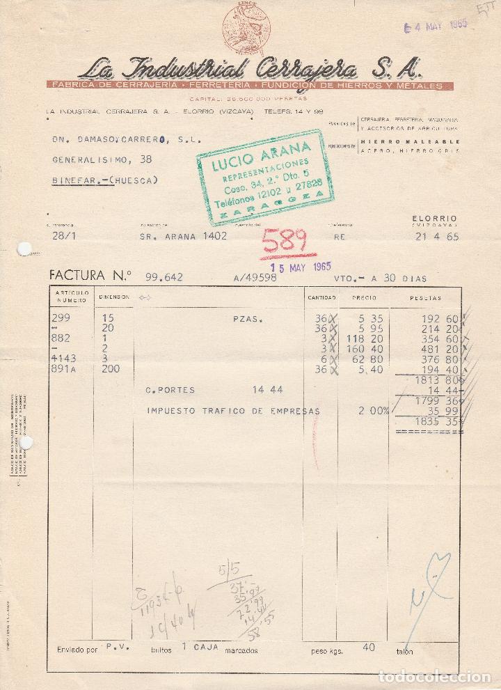 Factura La Industrial Cerrajera S A Fundicion Comprar Facturas Antiguas En Todocoleccion