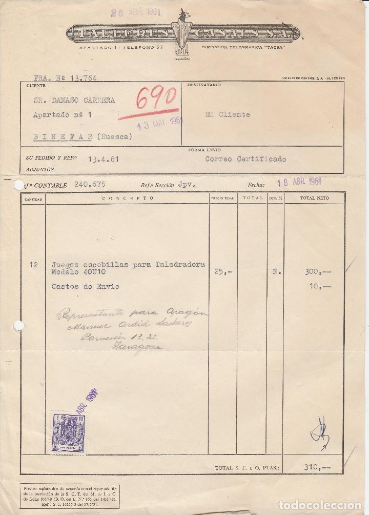 Factures anciennes: FACTURA. TALLERES CASALS S.A. RIPOLL. ESPA&Ntilde;A. 1961.