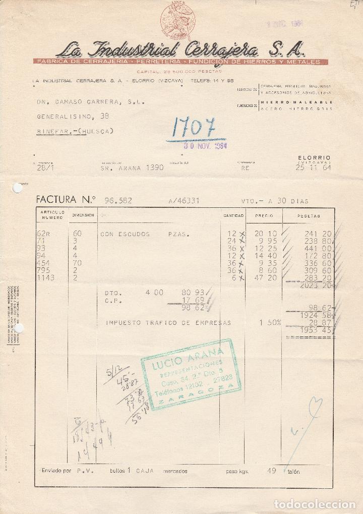 Factura La Industrial Cerrajera S A Fundicion Comprar Facturas Antiguas En Todocoleccion