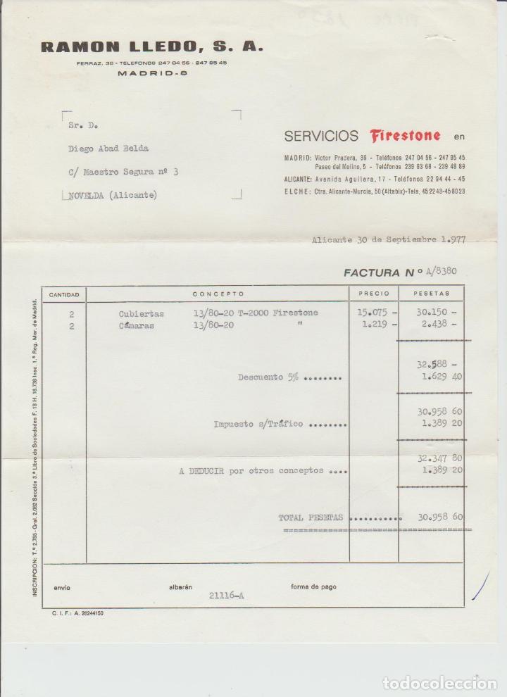 Factures anciennes: FACTURA. RAM&Oacute;N LLEDO, S.A. ALICANTE. 1977.