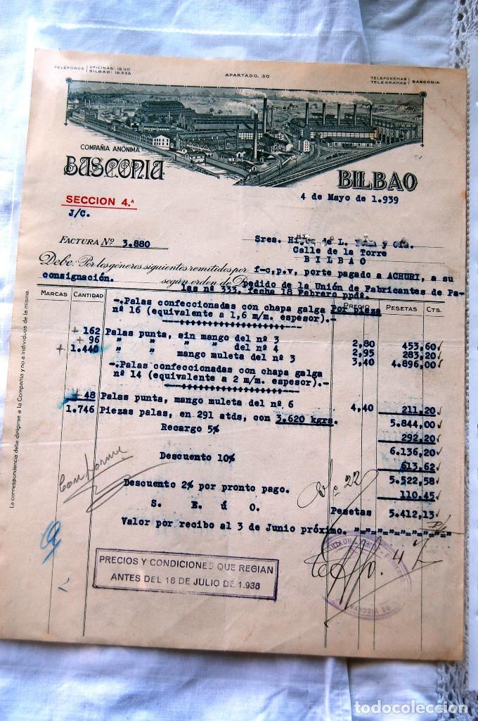 Facturas antiguas: Basconia. 1939 - Foto 2