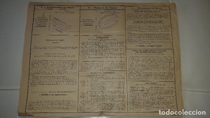 Facturas antiguas: Liquidacion de tasas. 1937. Lyon - Foto 3