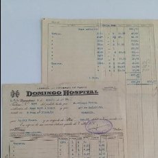 Facturas antiguas: ANTIGUA FACTURA. FABRICA DE GENEROS DE PUNTO DOMINGO HOSPITAL. BARCELONA ABRIL 1936