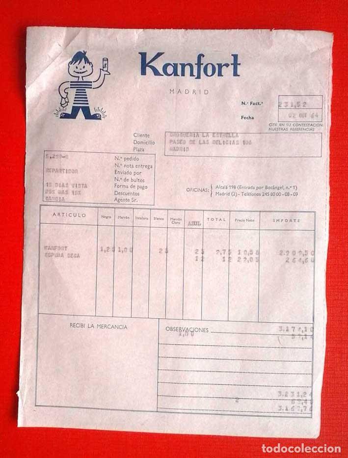 Alte Rechnungen: FACTURA DE KANFORT. 1964