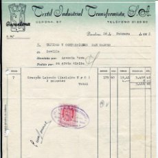 Facturas antiguas: BARCELONA-TEXTIL INDUSTRIAL TRANSFORMISTA S.A. AÑO 1951 Y 1952