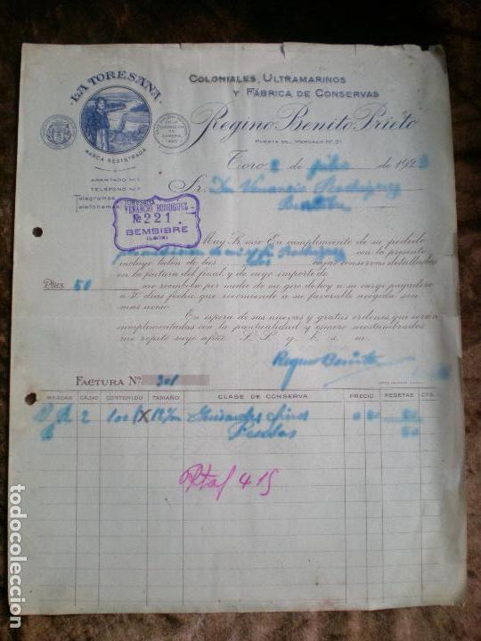 Old Invoices: ANTIGUA FACTURA COMERCIAL LA TORESANA