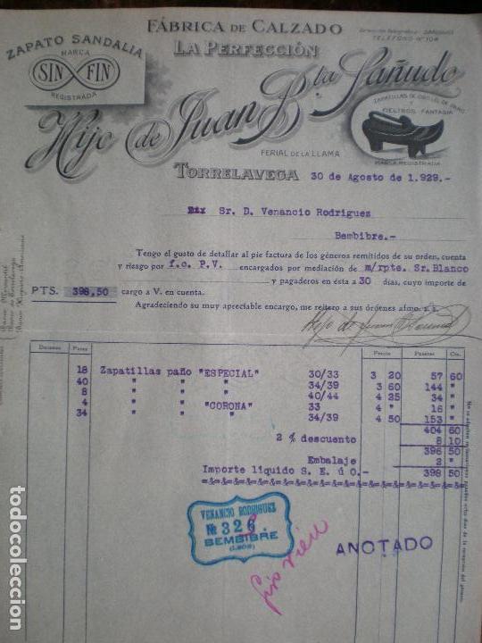Facturas antiguas: FACTURA COMERCIAL DE LA PERFECCION DE TORRELAVEGA 1929 - Foto 1