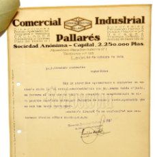 Facturas antiguas: FACTURA CARTA COMERCIAL INDUSTRIAL PALLARÉS. LEÓN 1924. Lote 123538683
