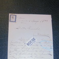 Facturas antiguas: CARTA MANDADA DESDE BUENOS AIRES 1899 POR MANUEL MATESANZ AL DR. TERRADES BARCELONA 4 PAG 