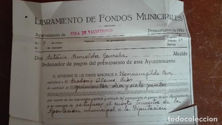 Facturas antiguas: Ayuntamiento de Valdetronco 1928. - Foto 2