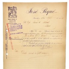 Facturas antiguas: FACTURA FÁBRICA DE GÉNEROS DE PUNTO Y TOQUILLAS JOSÉ PIQUÉ. BARCELONA 1924
