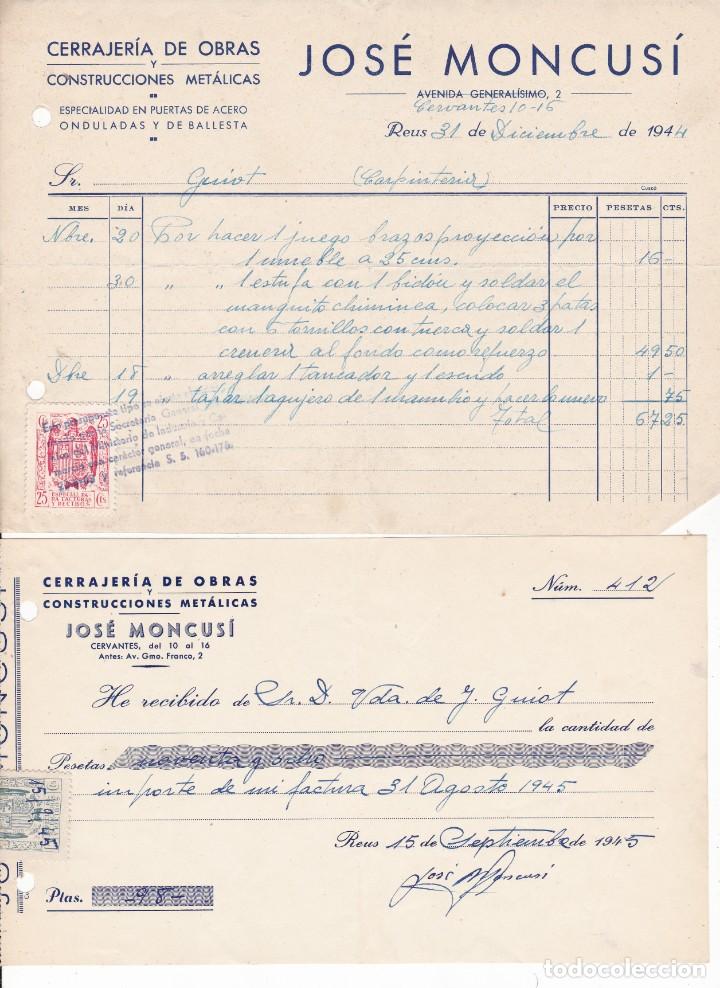 Facturas antiguas: Jos&eacute; Moncus&iacute; Reus 1944 - Foto 1