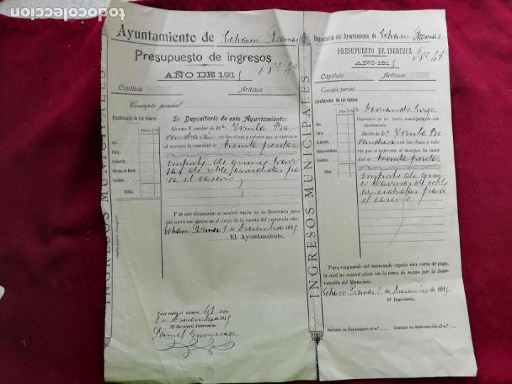 Facturas antiguas: Echarri-Aranaz (Navarra) Ayuntamiento. Documento de 1915 - Foto 1