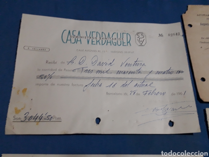 Facturas antiguas: LOTE 5 ANTIGUAS FACTURAS - Foto 5