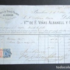 Facturas antiguas: AÑO 1888. FACTURA ANTIGUA. BARCELONA, CIUDA DE F. VIÑAS ALBANELL Y Cª. TEJIDOS, ALGODÓN. 