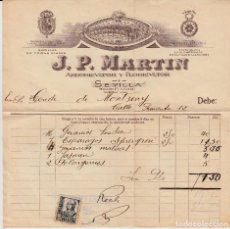 Facturas antiguas: FACTURA COMERCIAL DE ARBORICULTOR J.P.MARTIN EN SEVILLA A CARGO DEL CONDE DE MONTSENY .