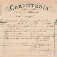 Facturas antiguas: FACTURA CARPINTERIA DE SALVADOR ALBUIXECH VALENCIA 1908 -D-5. Lote 178912208