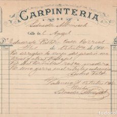 Facturas antiguas: FACTURA CARPINTERIA DE SALVADOR ALBUIXECH VALENCIA 1908 -D-5. Lote 178912258