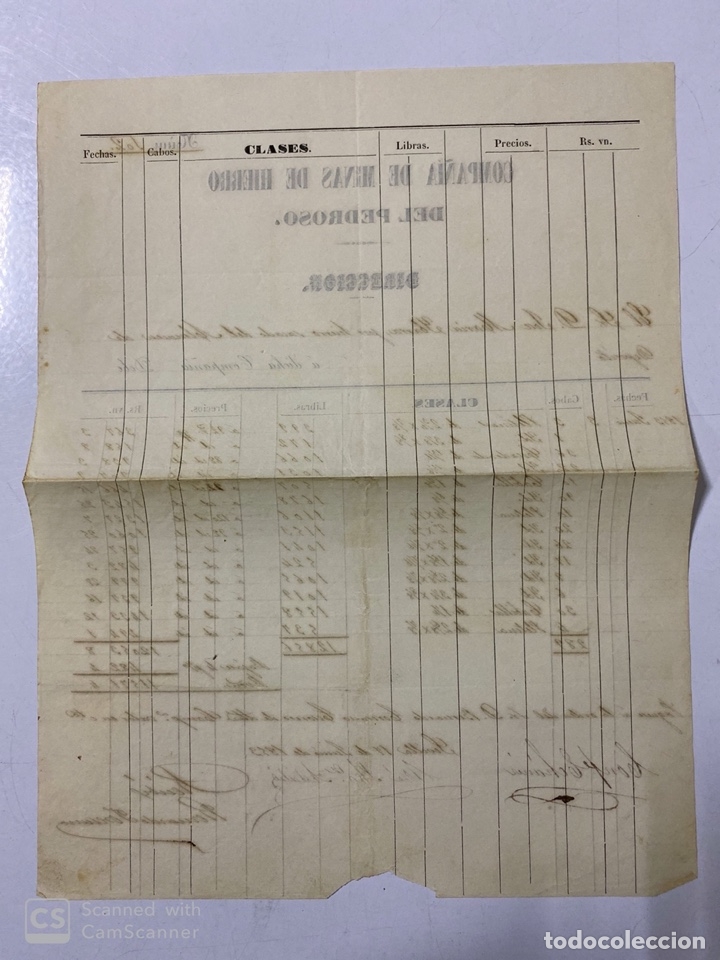 Facturas antiguas: SEVILLA, 1853. COMPA&Ntilde;IA DE MINAS DE HIERRO DEL PEDROSO. - Foto 2