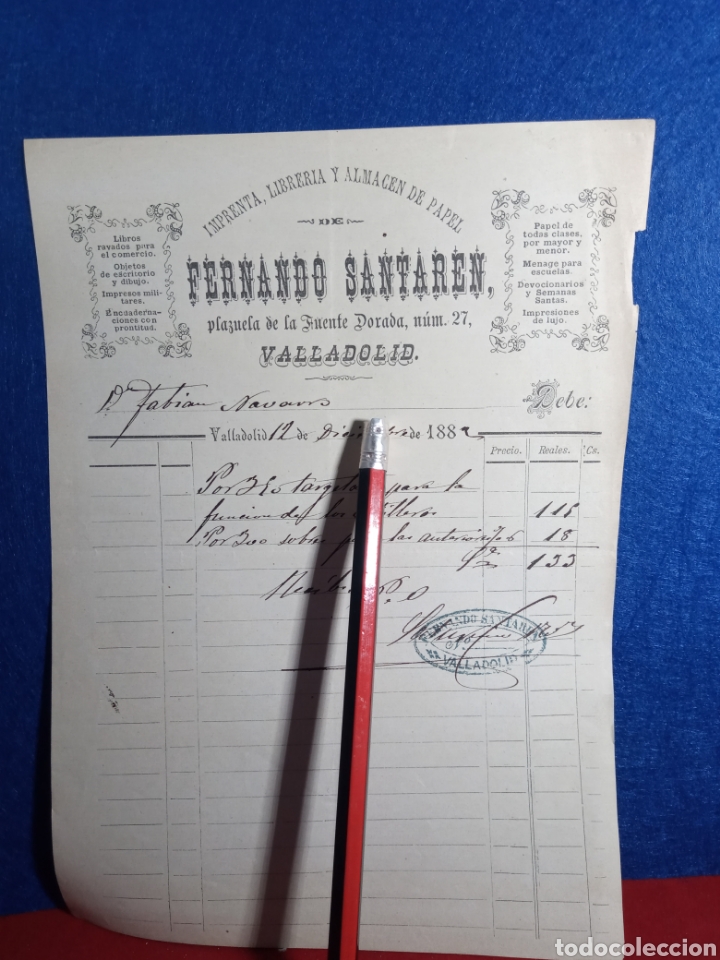 Facturas antiguas: Valladolid Factura - Foto 1