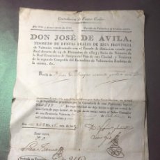 Facturas antiguas: 1826 - VALENCIA - CONTRIBUCIÓN DE FRUTOS CIVILES. 2 RECIBOS.