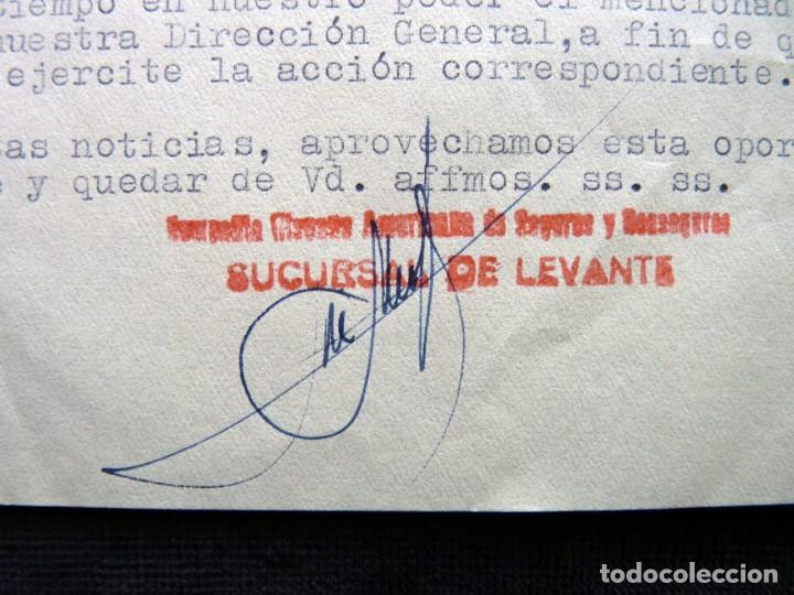 Facturas antiguas: CARTA COMERCIAL, COMPA&Ntilde;&Iacute;A HISPANO AMERICANA DE SEGUROS Y REASEGUROS. VALENCAI, 1958 - Foto 3