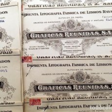 Facturas antiguas: LOTE DE 57 FACTURAS MODERNISTAS DE LA FIRMA ´GRÁFICAS REUNIDAS´ MADRID (IMPRENTA, LITOGRAFÍA, FÁBRIC. Lote 193835931