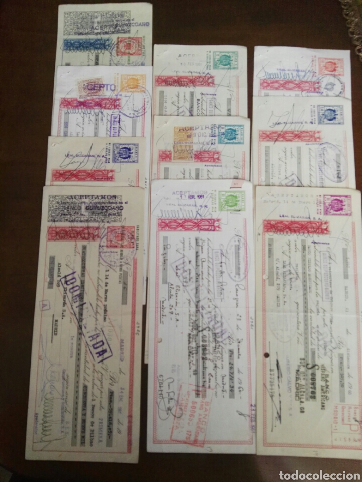 Facturas antiguas: Letras. Giros, Pagares, (lote de 10) - Foto 2