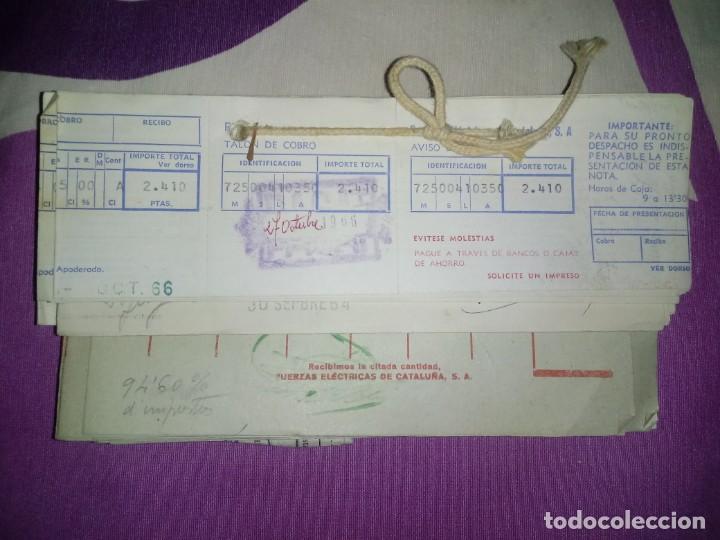 Factures anciennes: Lote recibos Fuerzas El&eacute;ctricas de Catalu&ntilde;a SA (1954-1966)