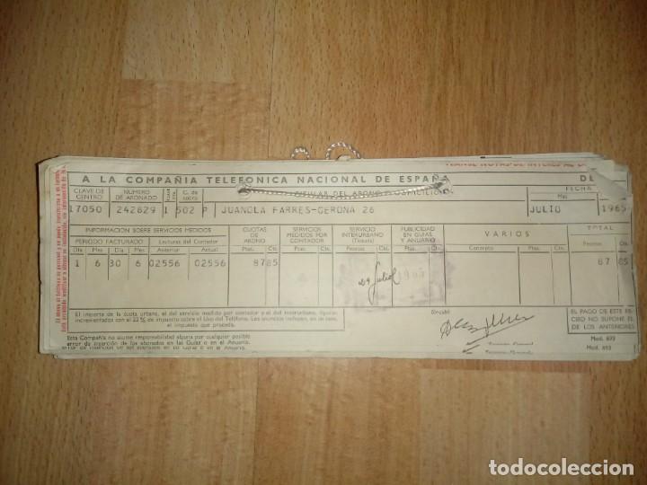 Factures anciennes: Lote recibos Compa&ntilde;ia Telefonico Nacional de Espa&ntilde;a - a&ntilde;os 1965 y 1966