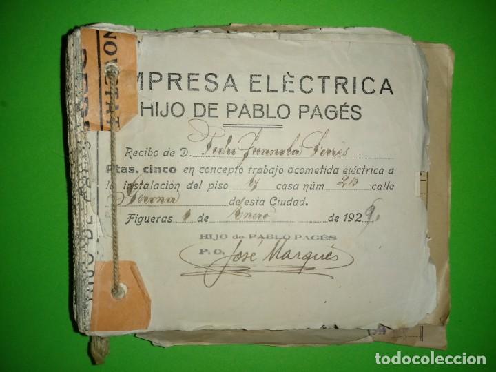 Factures anciennes: Lote recibos Empresa El&eacute;ctrica Hijo de Pablo Pag&eacute;s - Figueras - Desde 1929 hasta 1954