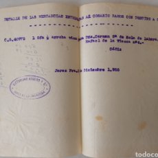 Facturas antiguas: RAMOS COSARIO FACTURA AÑO 1958 CON MATASELLO VICTORIANO ROMERO JEREZ DE LA FRONTERA